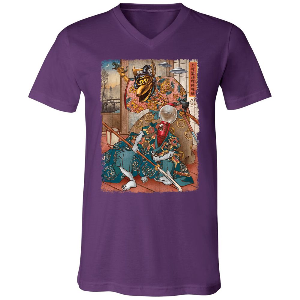 Unisex V-Neck T-Shirt - W9TTMX4X - Team Purple - 9