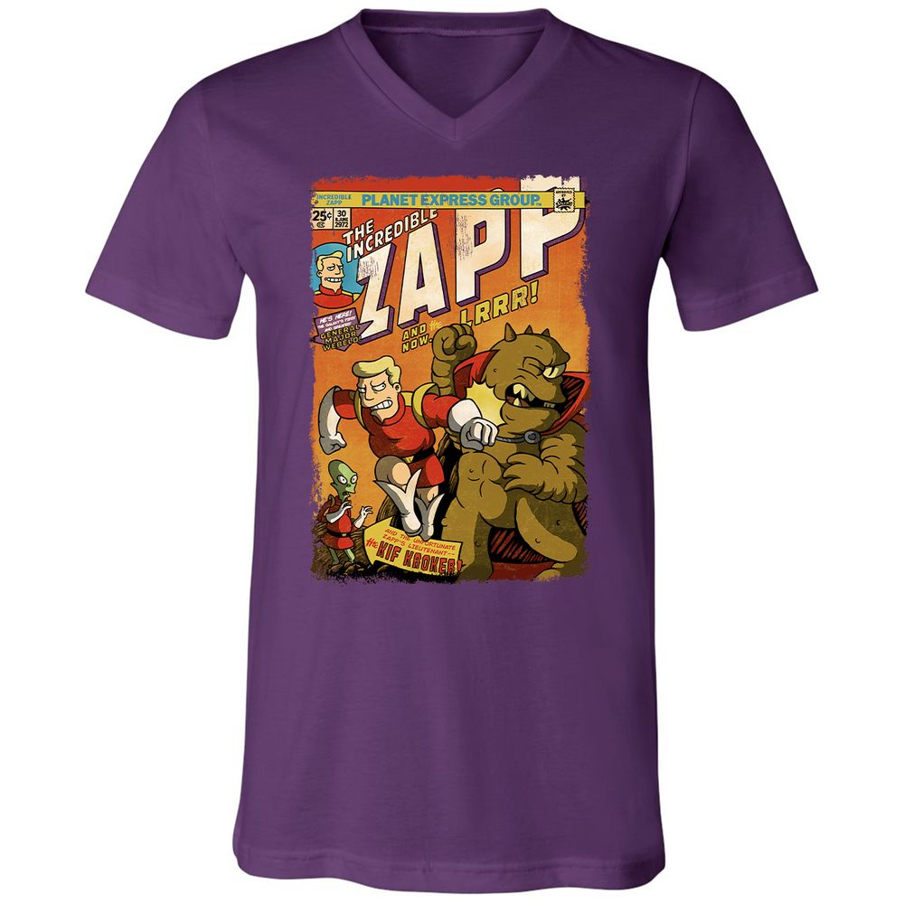 Unisex V-Neck T-Shirt - NPD6H9JB - Team Purple - 9