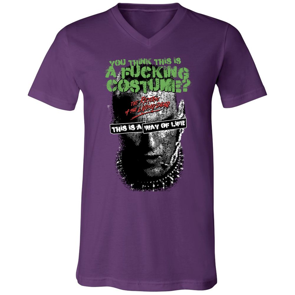 Unisex V-Neck T-Shirt - 11W3D3TT - Team Purple - 9