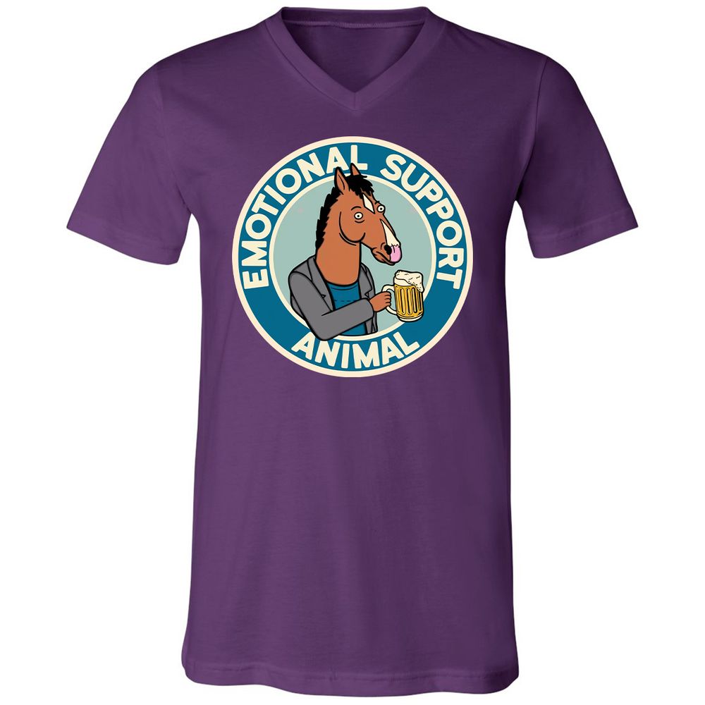 Unisex V-Neck T-Shirt - D2JS2FTS - Team Purple - 9