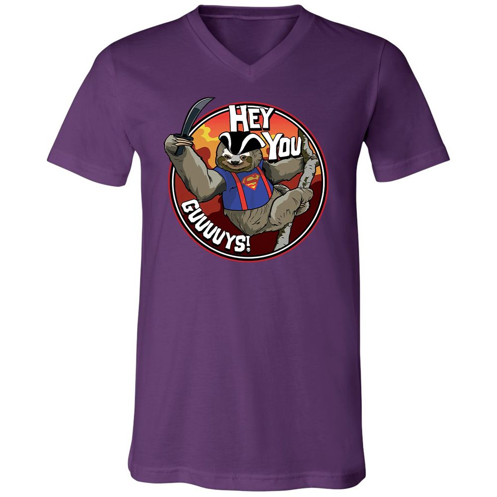 Unisex V-Neck T-Shirt - N3GXF7AU - Team Purple - 9