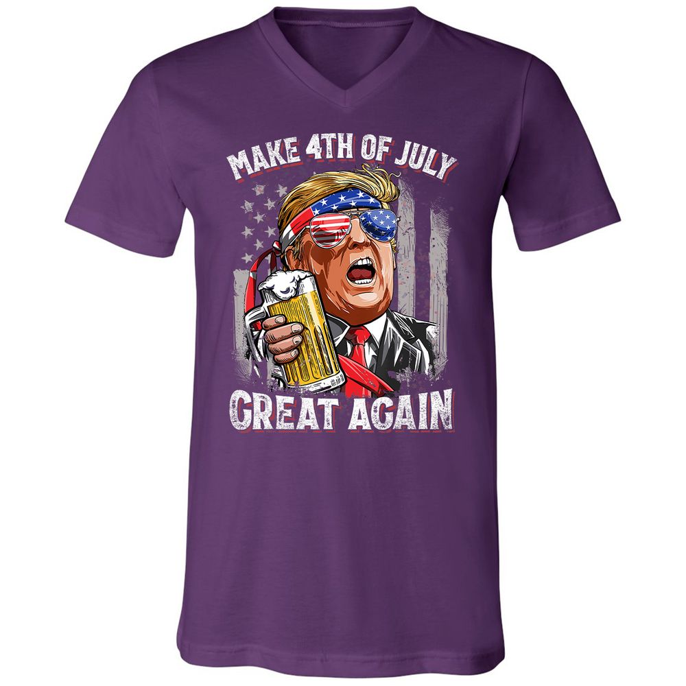 Unisex V-Neck T-Shirt - 76F9U3NA - Team Purple - 9