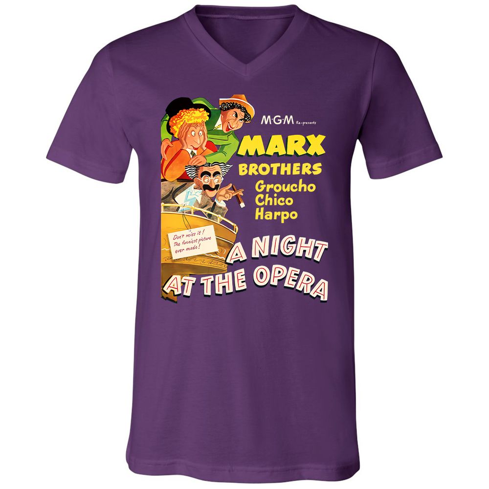 Unisex V-Neck T-Shirt - QT2X8QF3 - Team Purple - 9