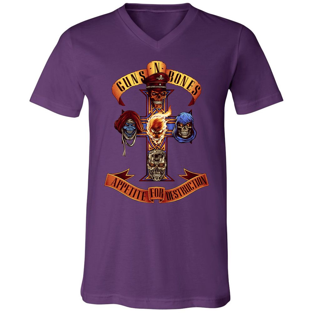 Unisex V-Neck T-Shirt - B4HSGPCG - Team Purple - 9