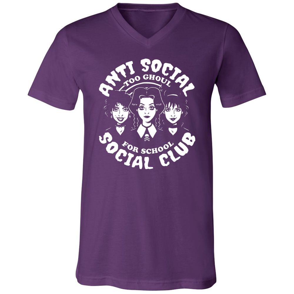 Unisex V-Neck T-Shirt - Q78NJGAG - Team Purple - 9
