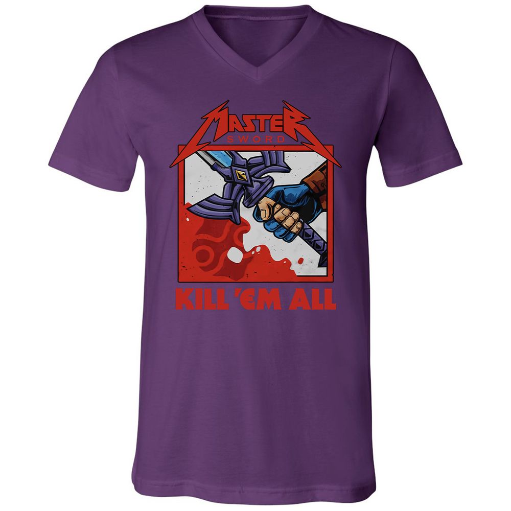 Unisex V-Neck T-Shirt - KDNRBUK7 - Team Purple - 9