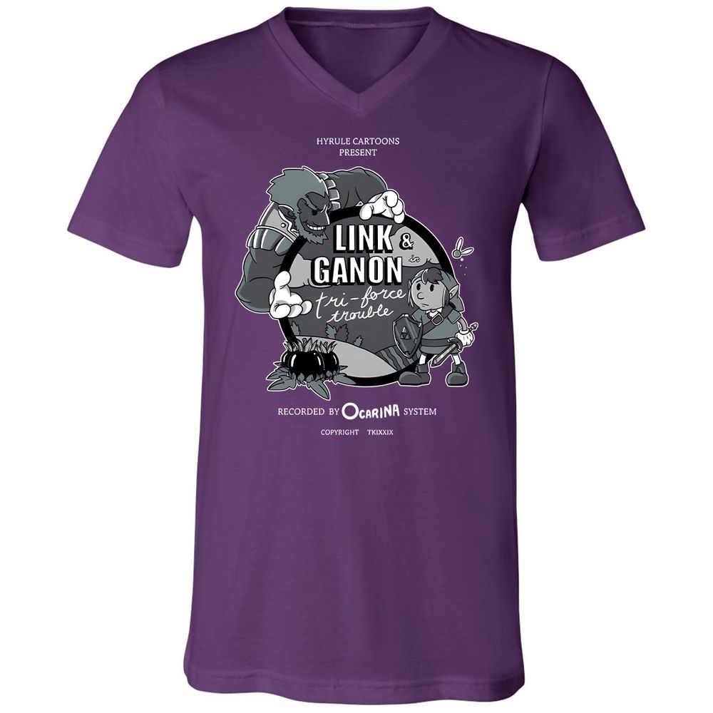Unisex V-Neck T-Shirt - R5CWJQP9 - Team Purple - 9
