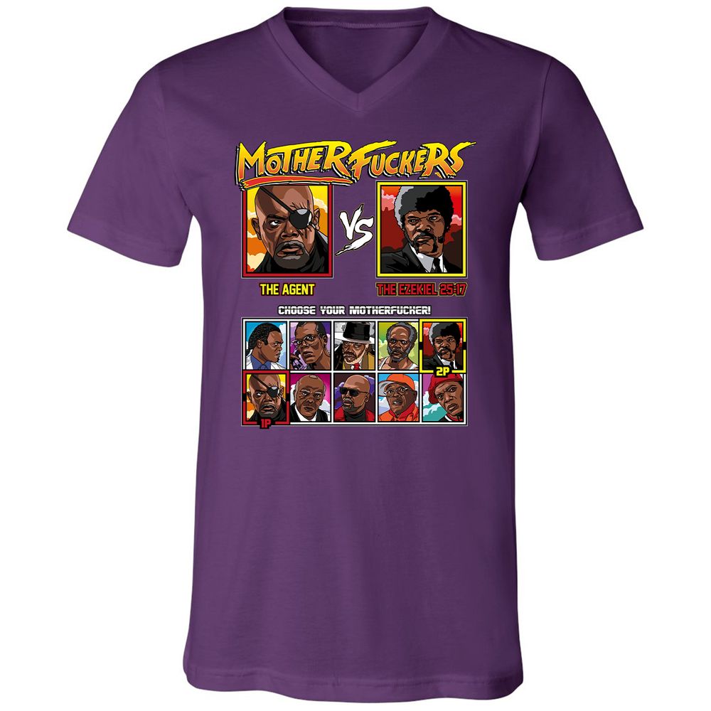 Unisex V-Neck T-Shirt - PYAMC2B7 - Team Purple - 9