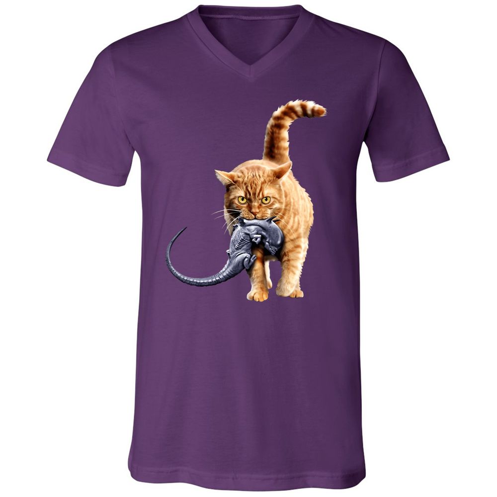 Unisex V-Neck T-Shirt - T1YKC78L - Team Purple - 9