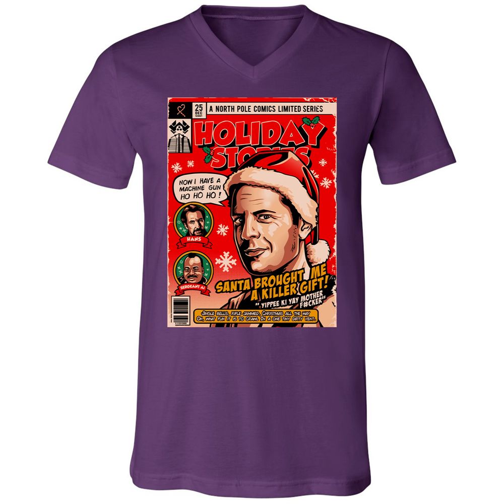 Unisex V-Neck T-Shirt - B8TQ1C52 - Team Purple - 9