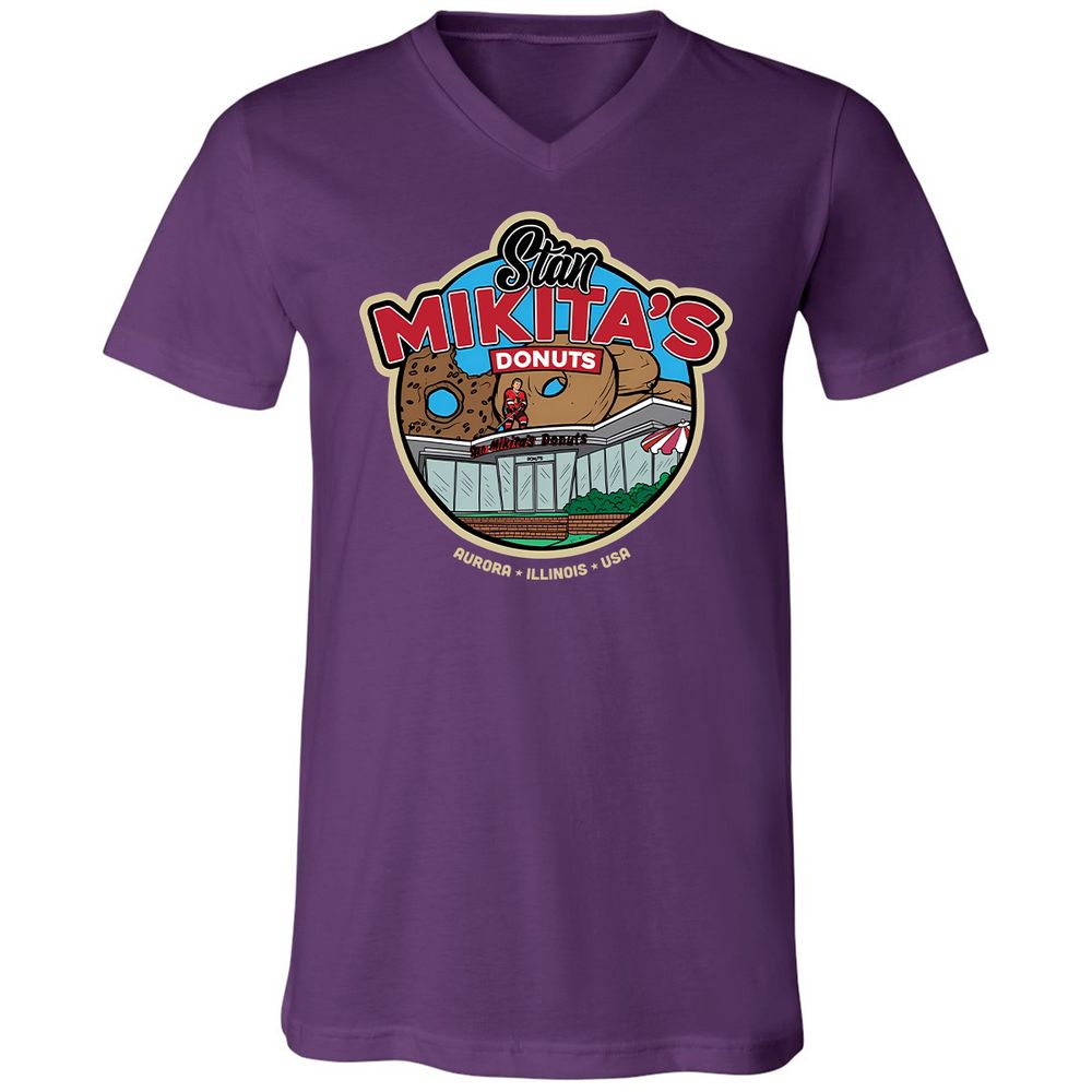 Unisex V-Neck T-Shirt - F7Z14CYV - Team Purple - 9