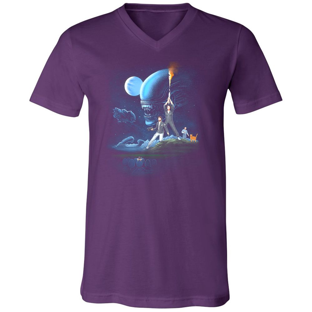 Unisex V-Neck T-Shirt - DJBBM2E9 - Team Purple - 9
