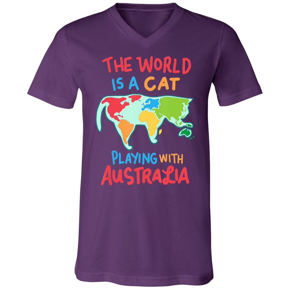 Unisex V-Neck T-Shirt - ZM4JXSAH - Team Purple - 9