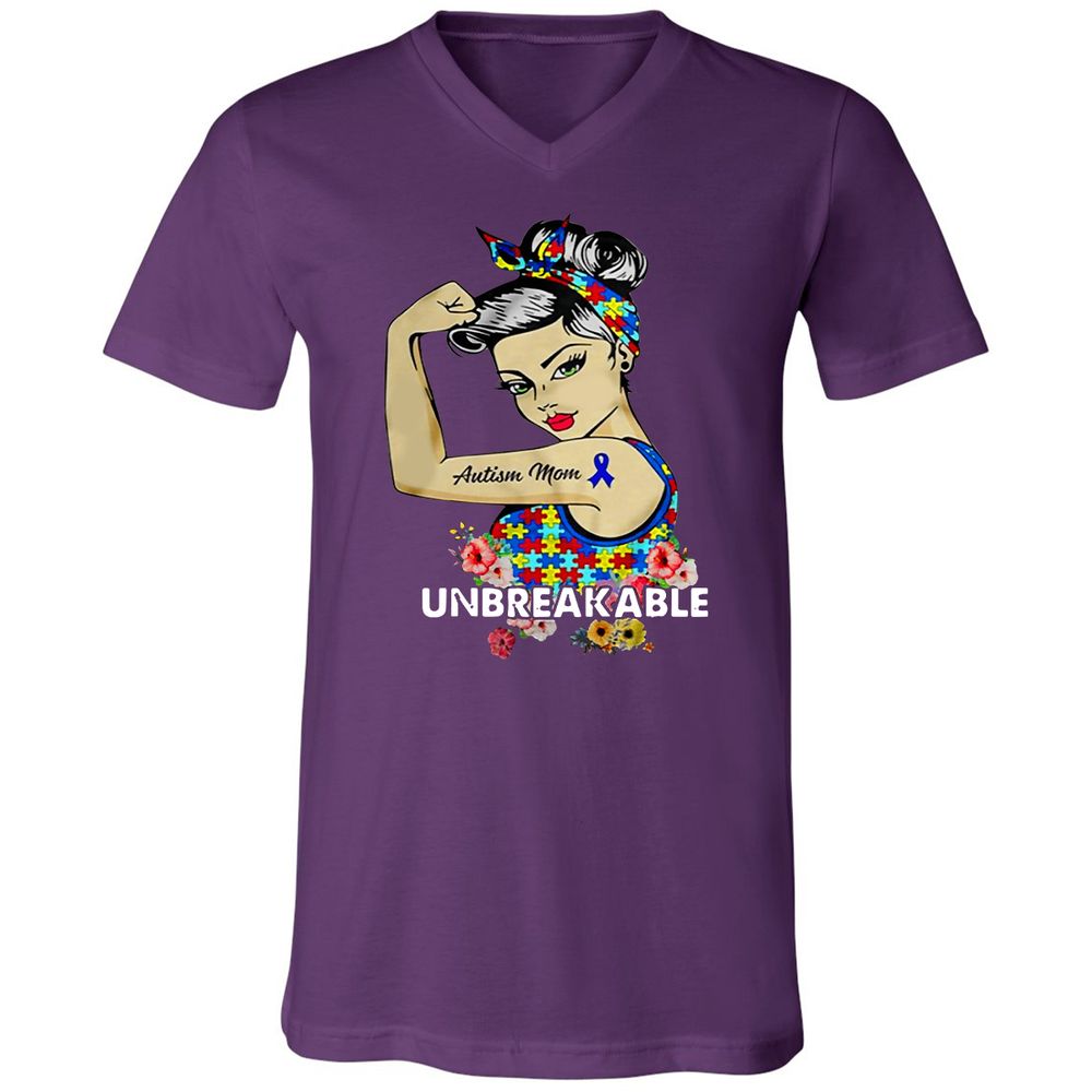 Unisex V-Neck T-Shirt - HK12TELJ - Team Purple - 9