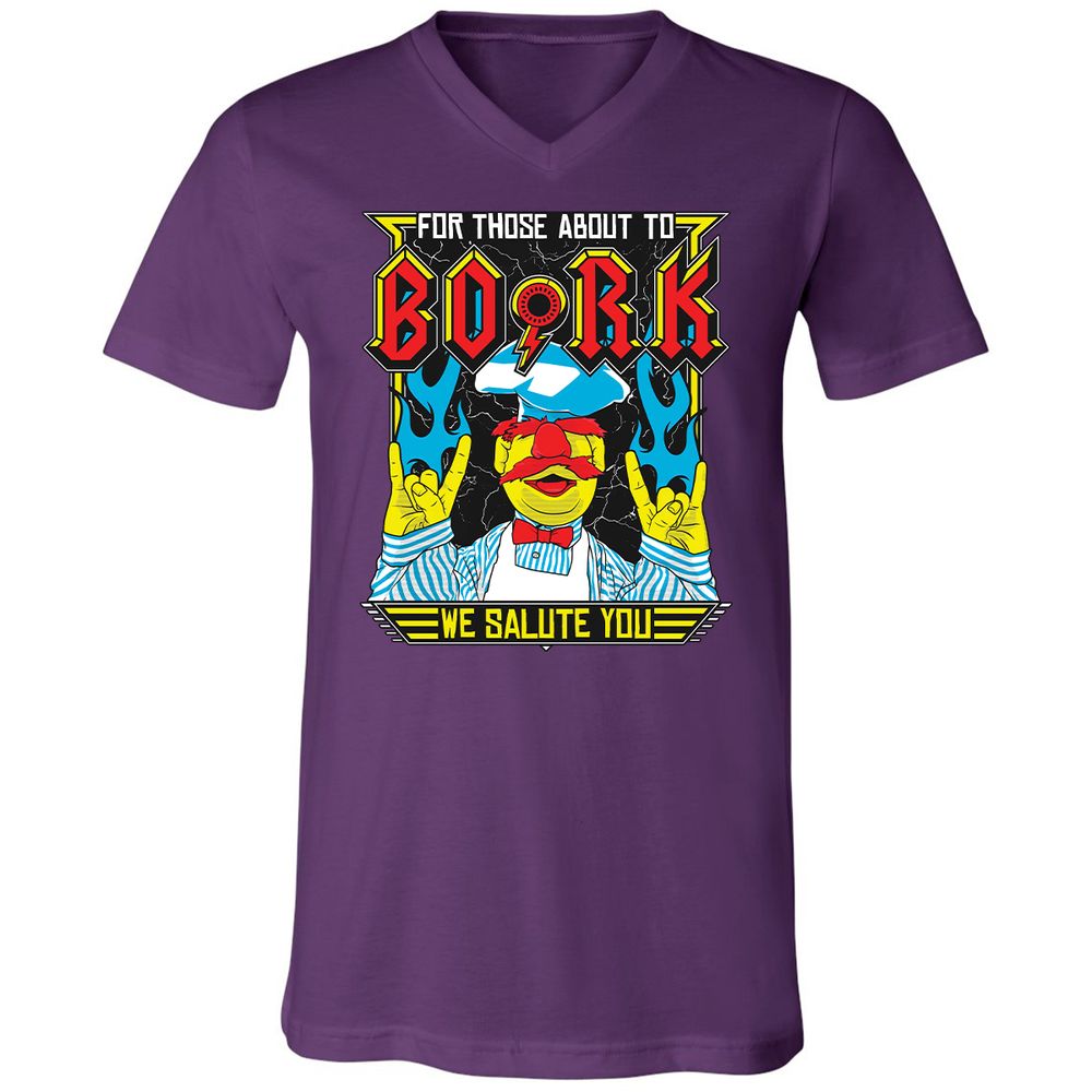 Unisex V-Neck T-Shirt - ZC5LX4QM - Team Purple - 9