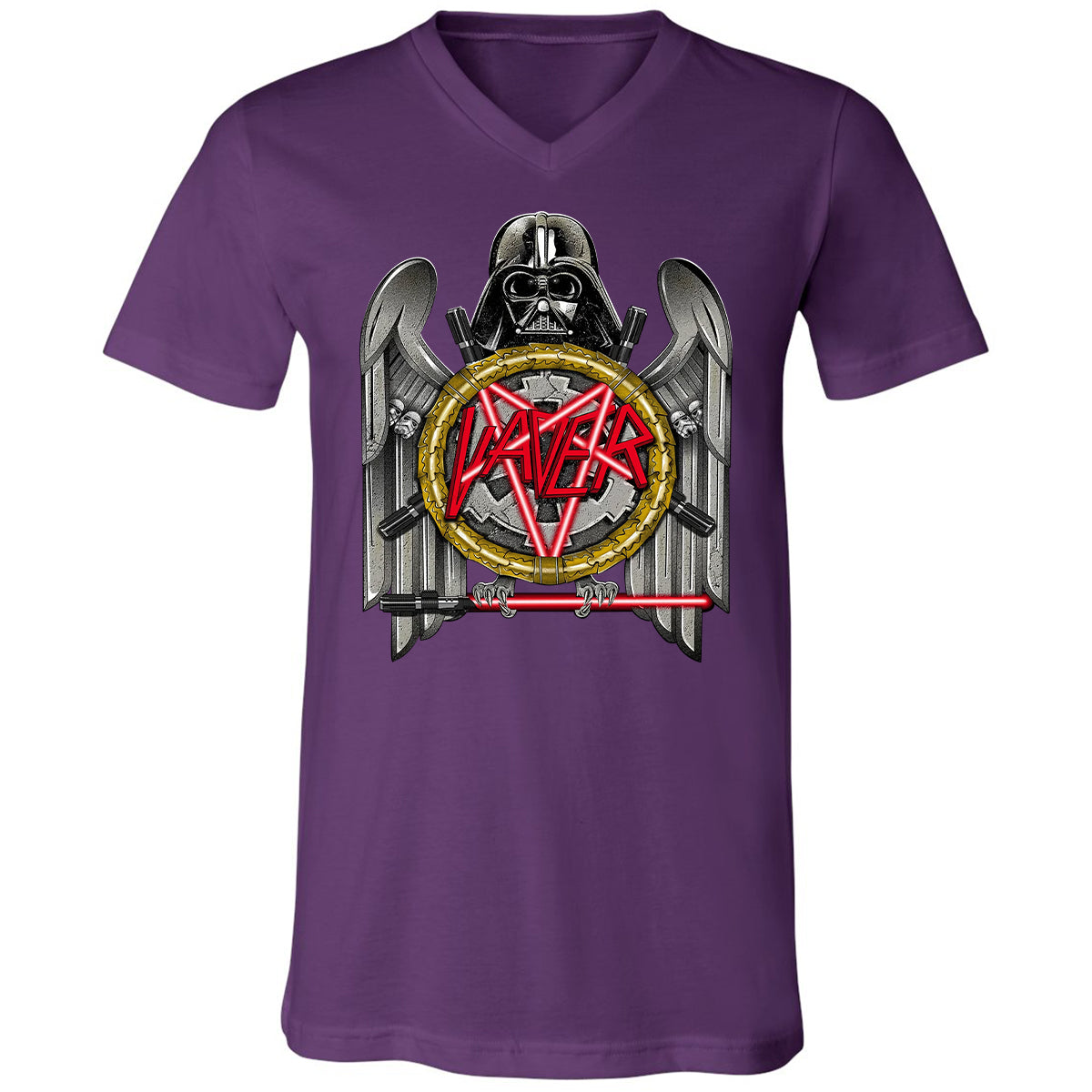 Unisex V-Neck T-Shirt - LQHHBQDZ - Team Purple - 9