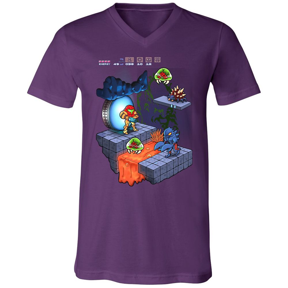 Unisex V-Neck T-Shirt - K3GPFWZM - Team Purple - 9