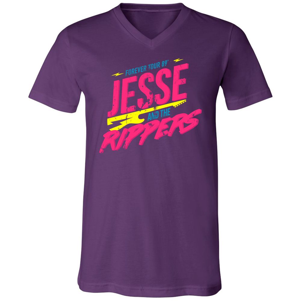 Unisex V-Neck T-Shirt - K2JCZP6X - Team Purple - 9