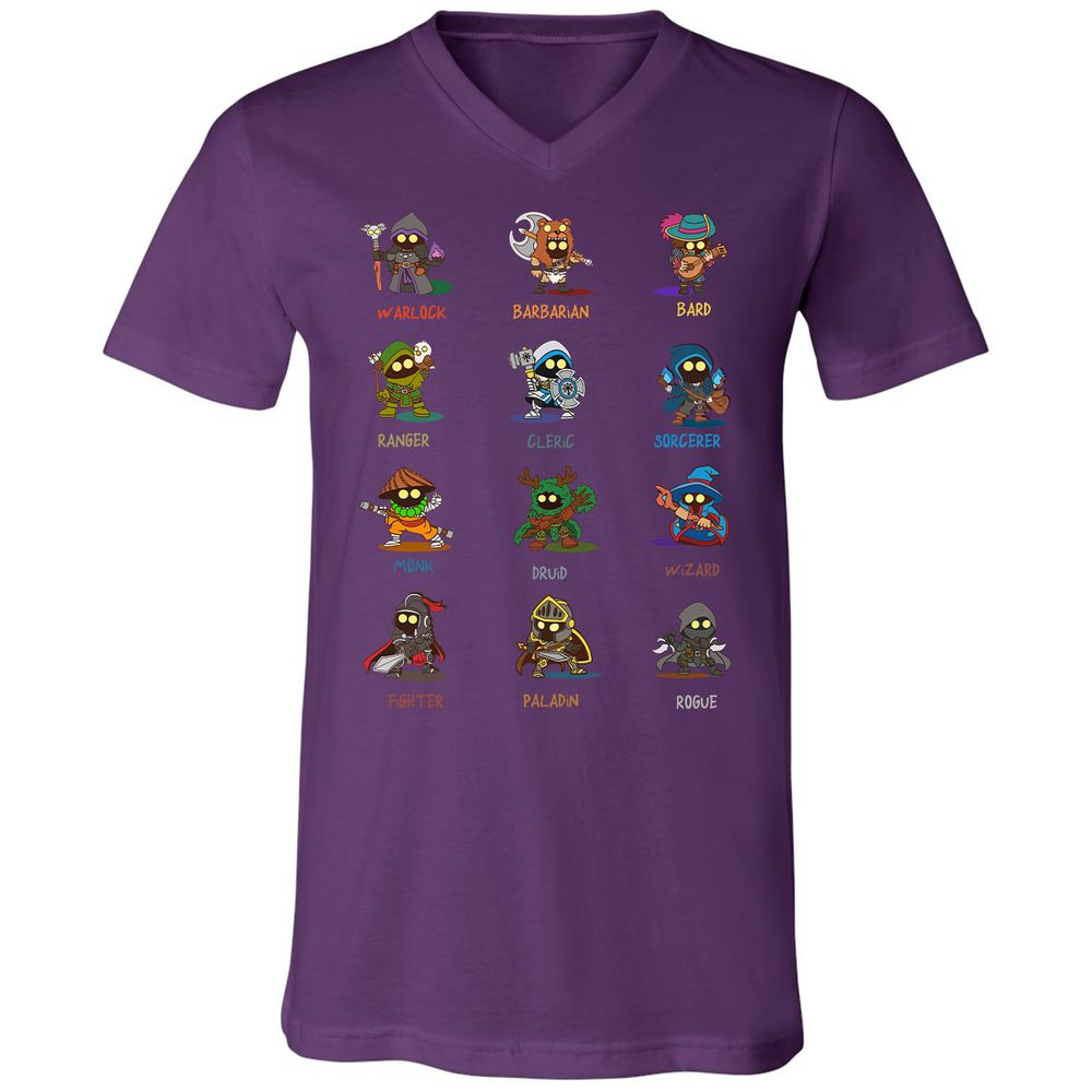 Unisex V-Neck T-Shirt - JVZP9JG7 - Team Purple - 9