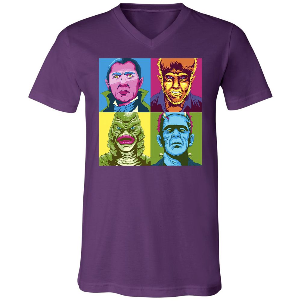 Unisex V-Neck T-Shirt - ZRGXUVQ5 - Team Purple - 9