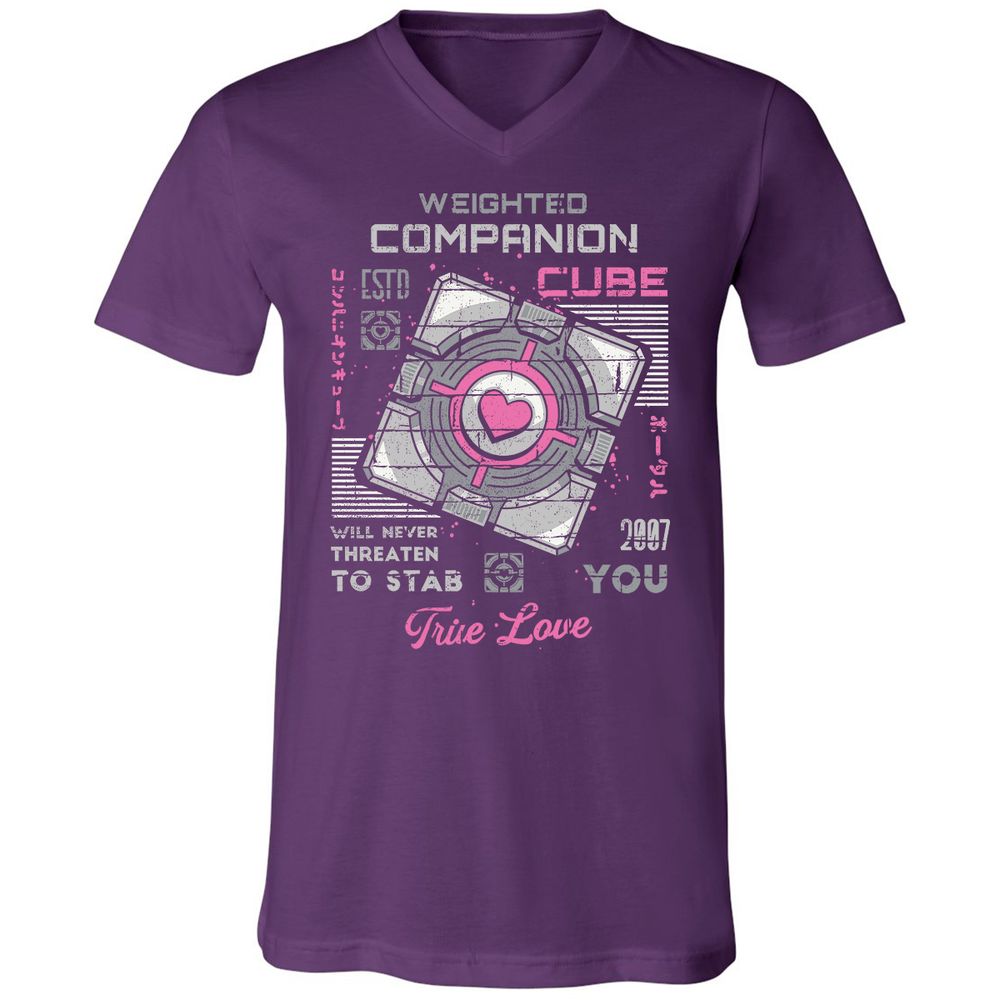 Unisex V-Neck T-Shirt - 7APW6XUH - Team Purple - 9