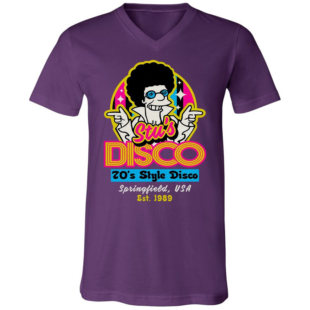 Unisex V-Neck T-Shirt - 7QZ6GXXU - Team Purple - 9