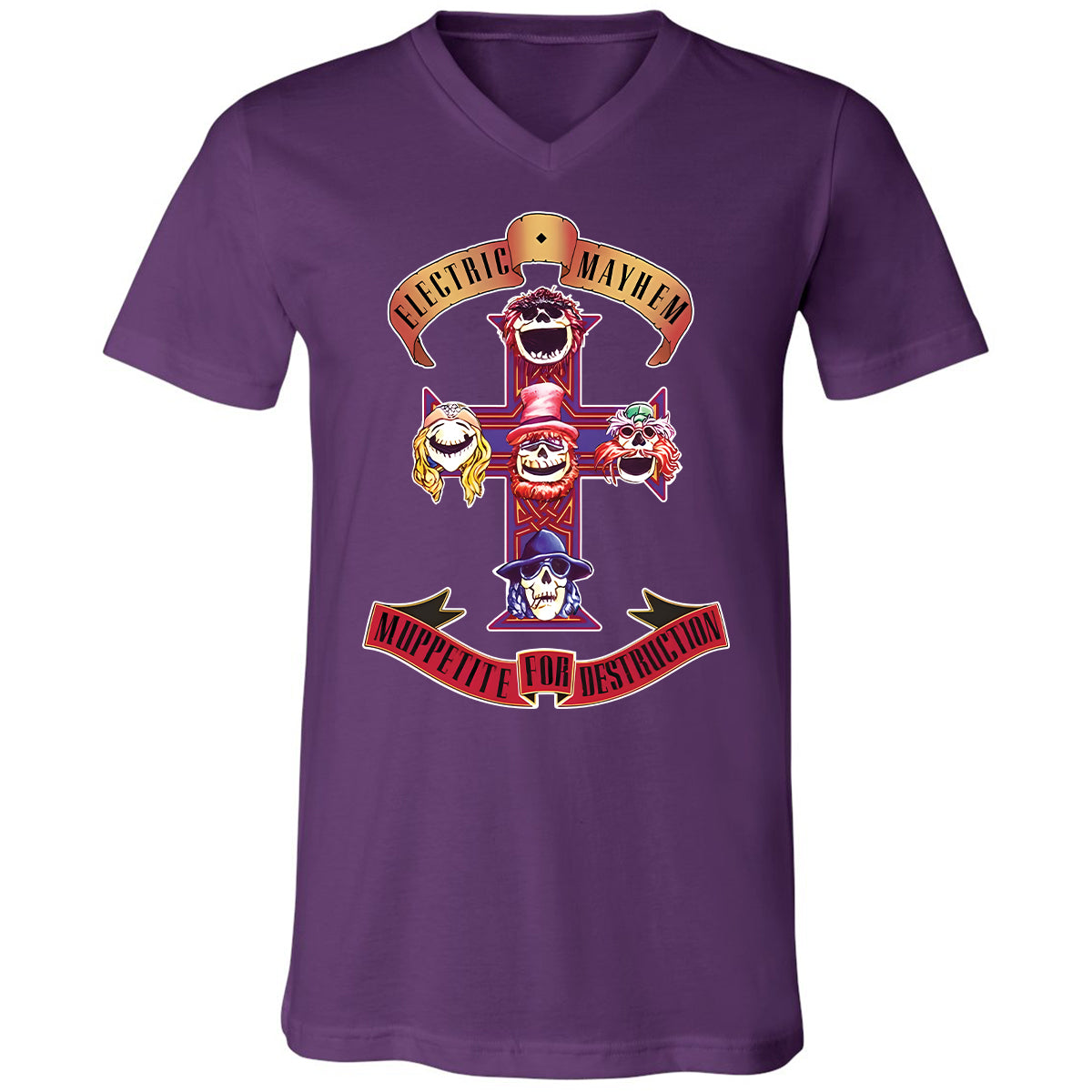 Unisex V-Neck T-Shirt - 2WQGNPEX - Team Purple - 9