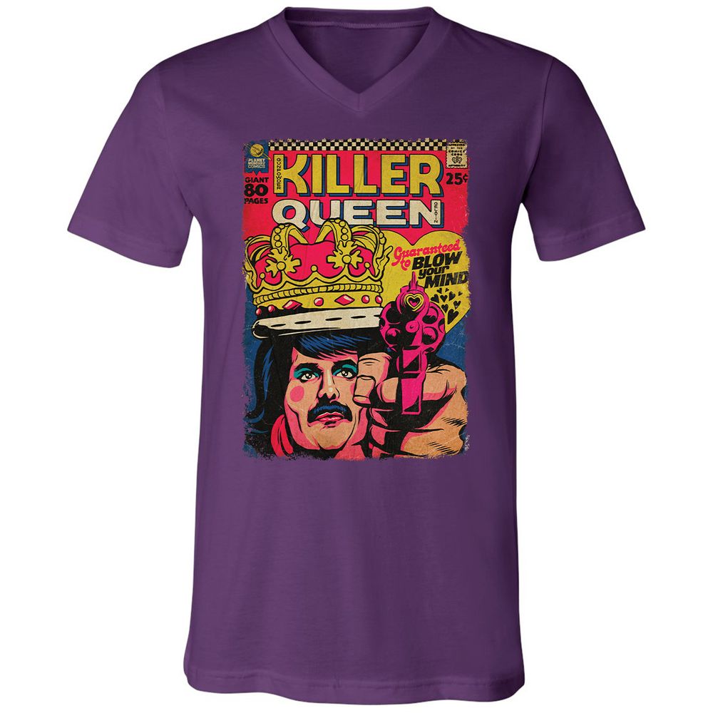 Unisex V-Neck T-Shirt - 919DA3VK - Team Purple - 9