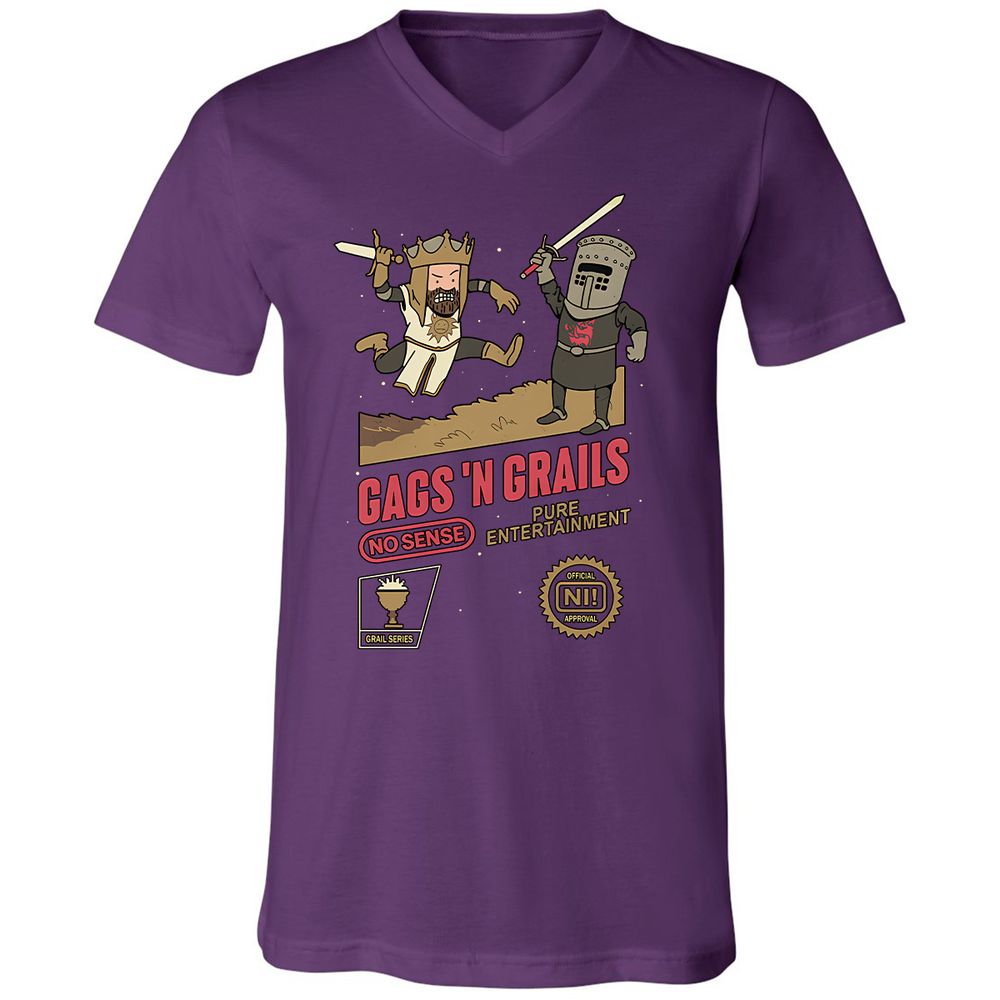 Unisex V-Neck T-Shirt - E86P23SQ - Team Purple - 9