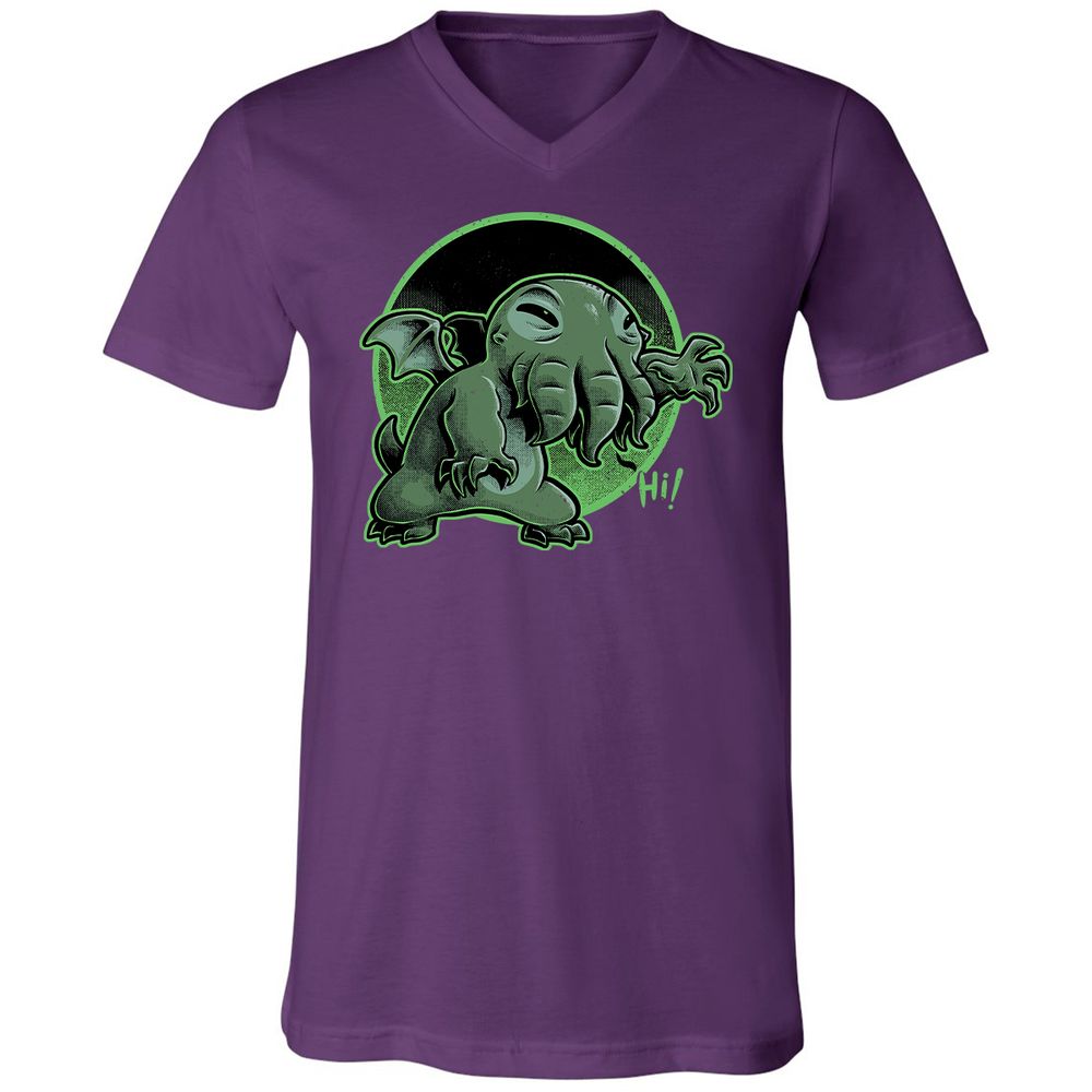 Unisex V-Neck T-Shirt - H9DCGJQM - Team Purple - 9
