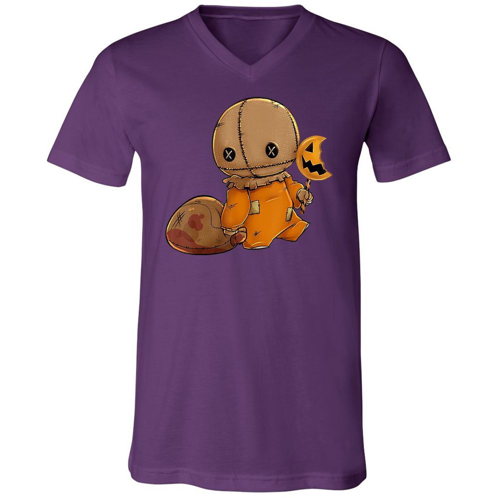 Unisex V-Neck T-Shirt - 91F9BNJZ - Team Purple - 9