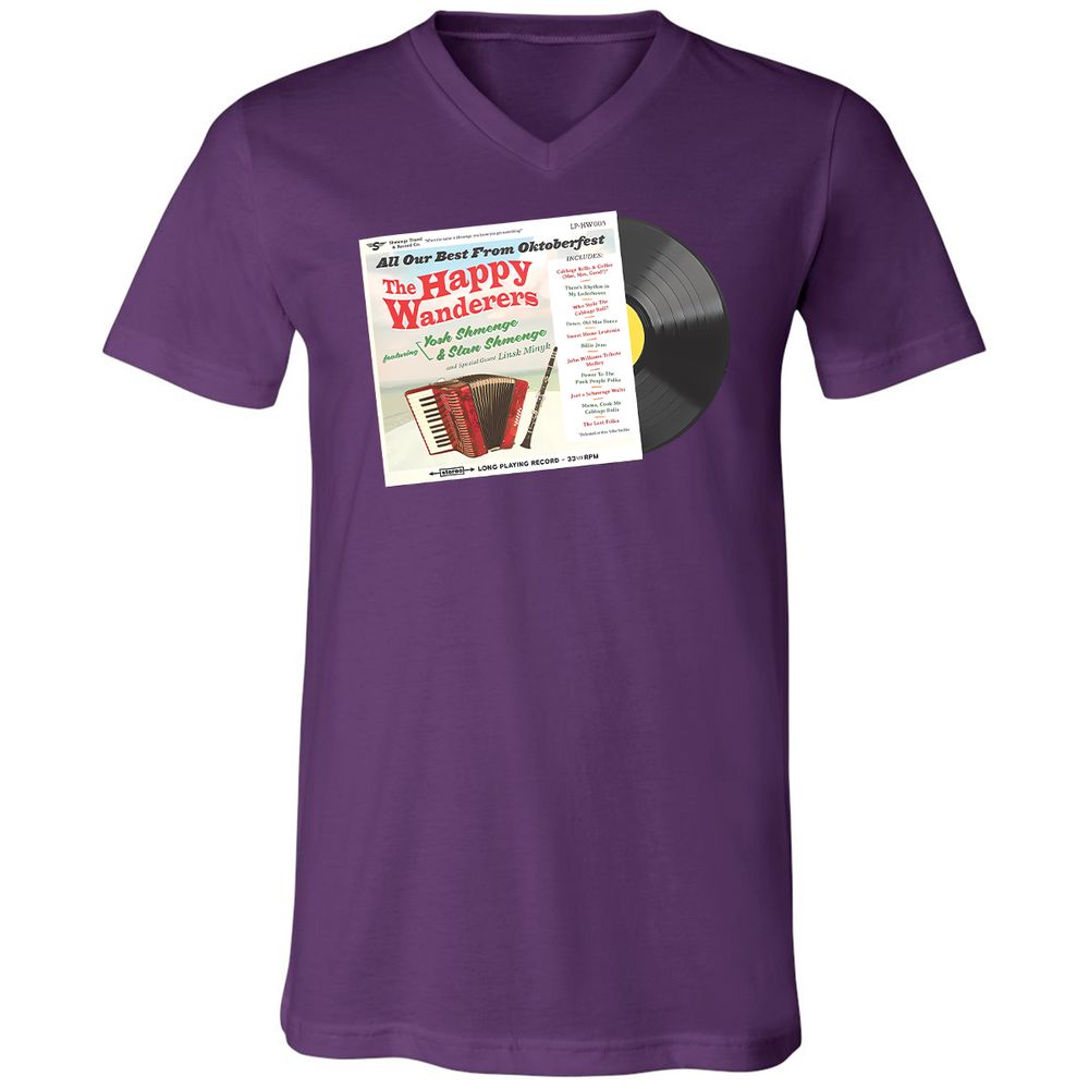 Unisex V-Neck T-Shirt - QHDQ77EH - Team Purple - 9