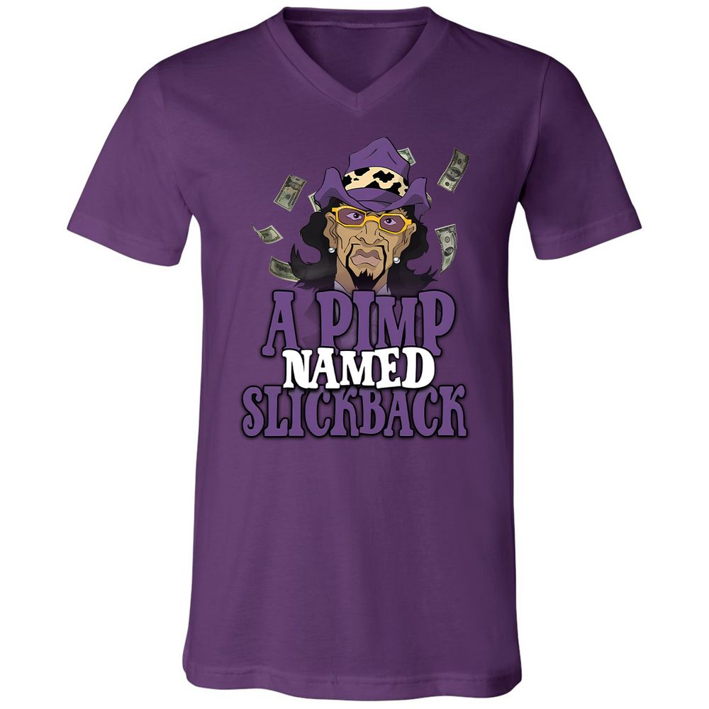 Unisex V-Neck T-Shirt - N6GZW5F2 - Team Purple - 9