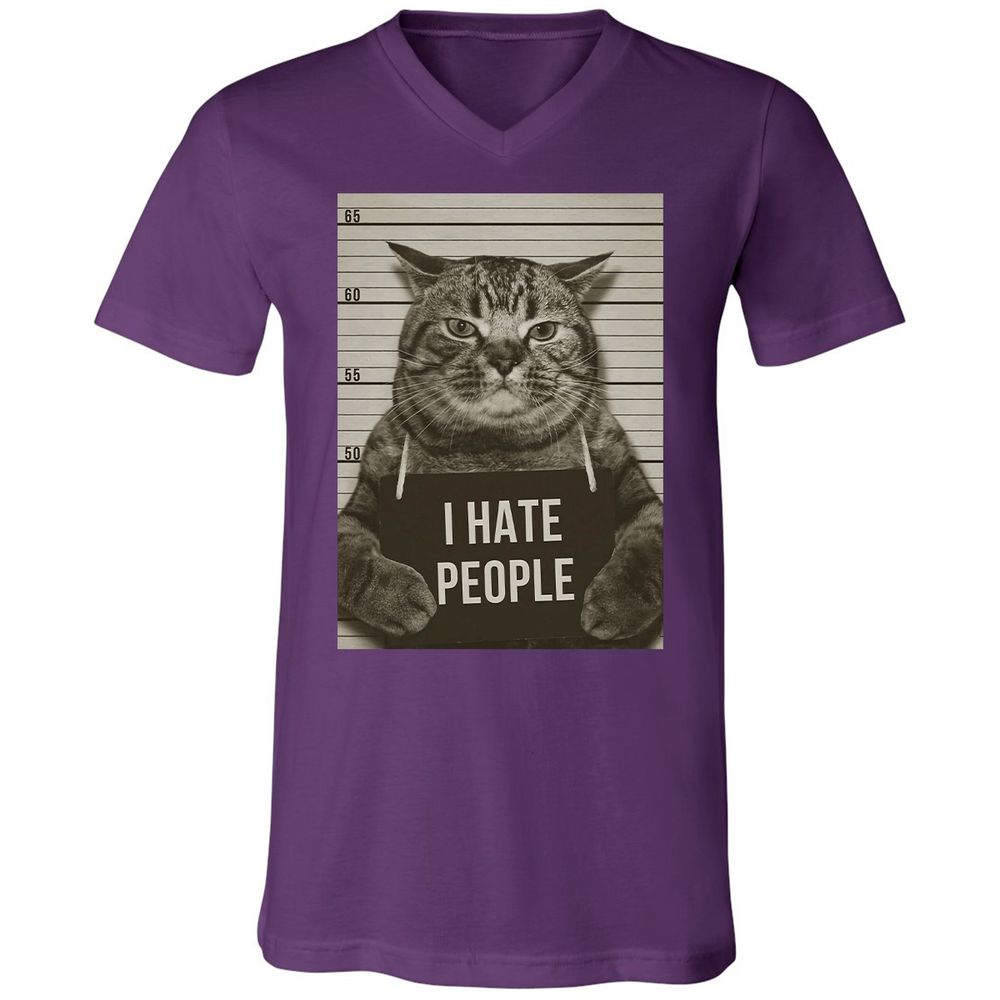 Unisex V-Neck T-Shirt - 1CEY6MXW - Team Purple - 9