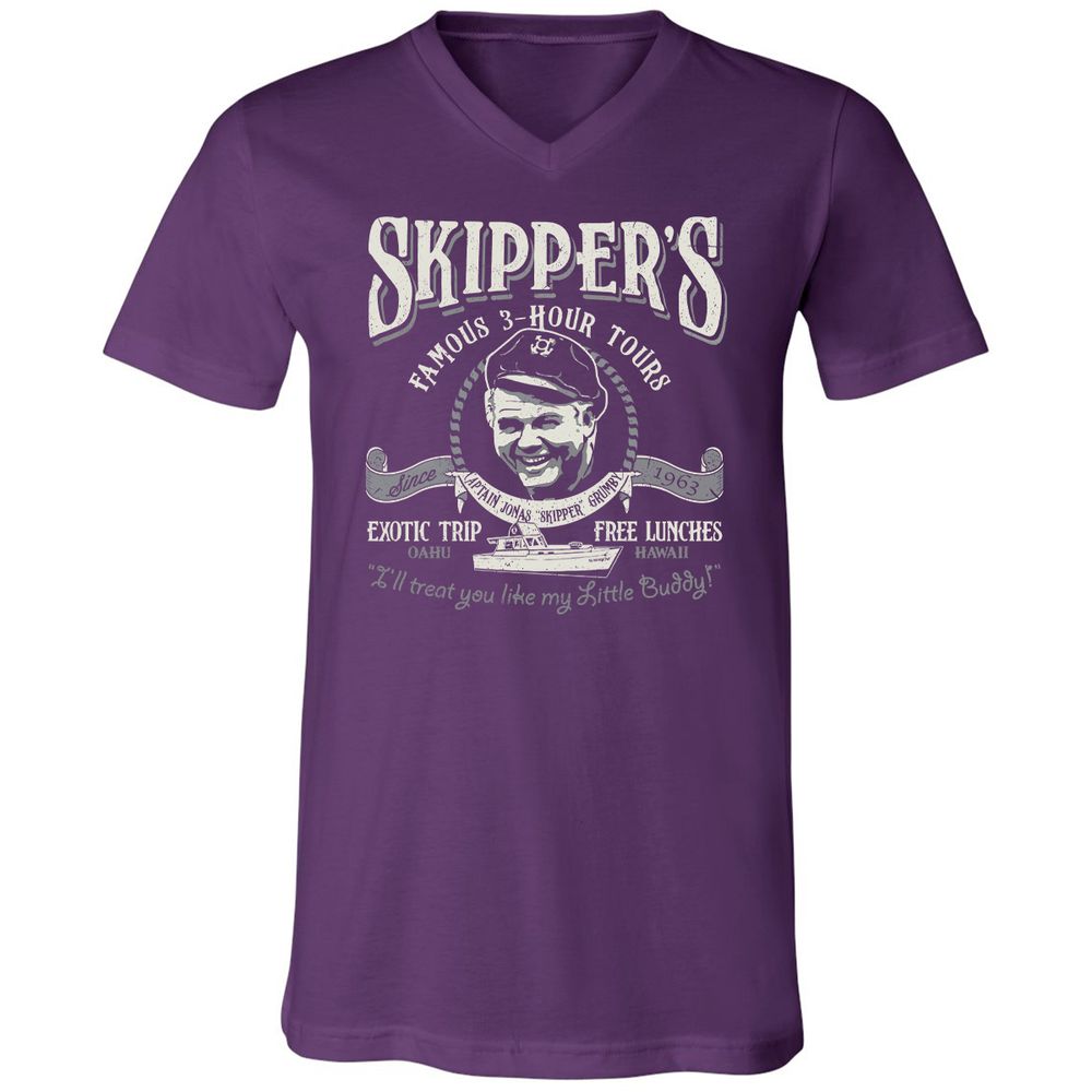 Unisex V-Neck T-Shirt - J5RN1BFE - Team Purple - 9