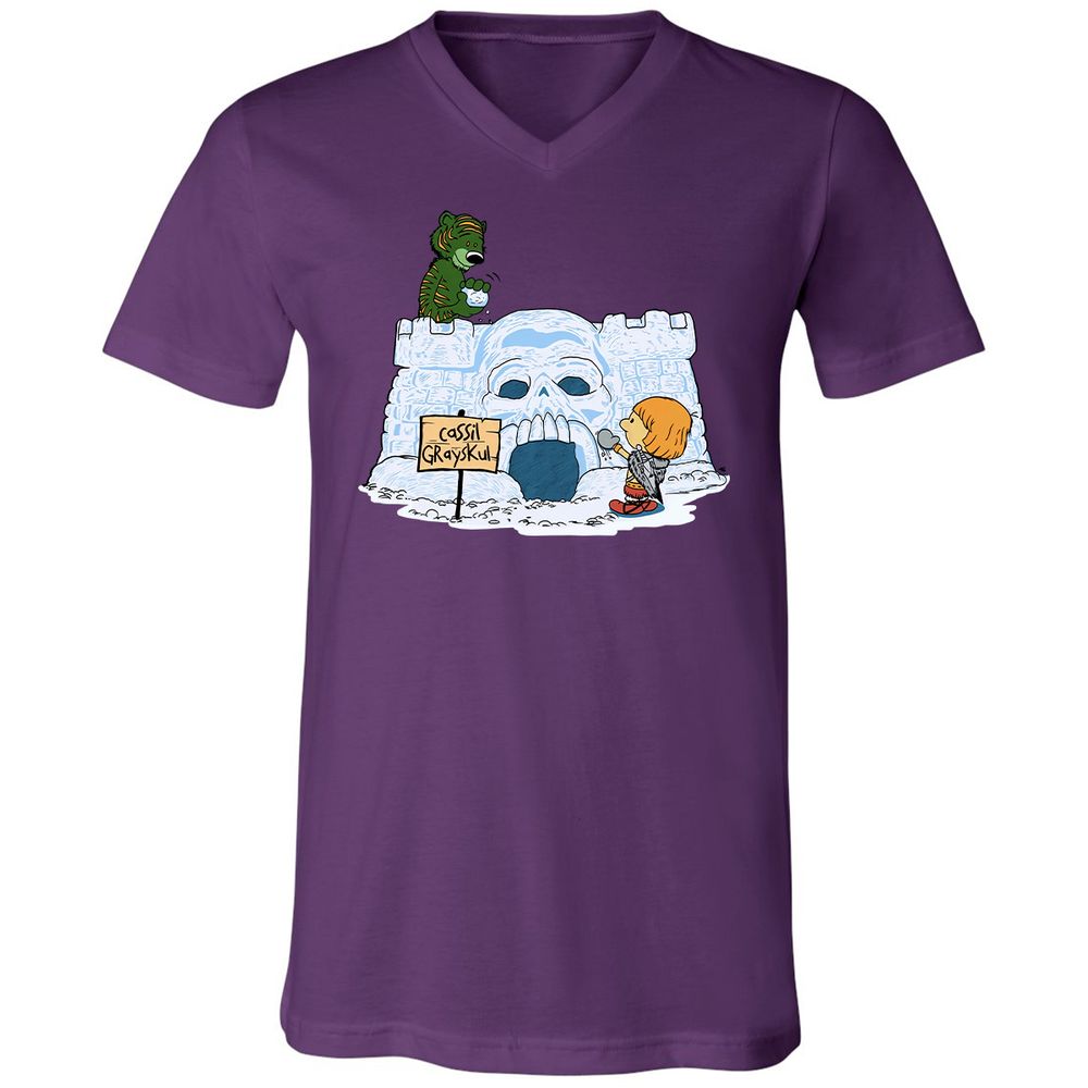 Unisex V-Neck T-Shirt - UCB9QDCJ - Team Purple - 9