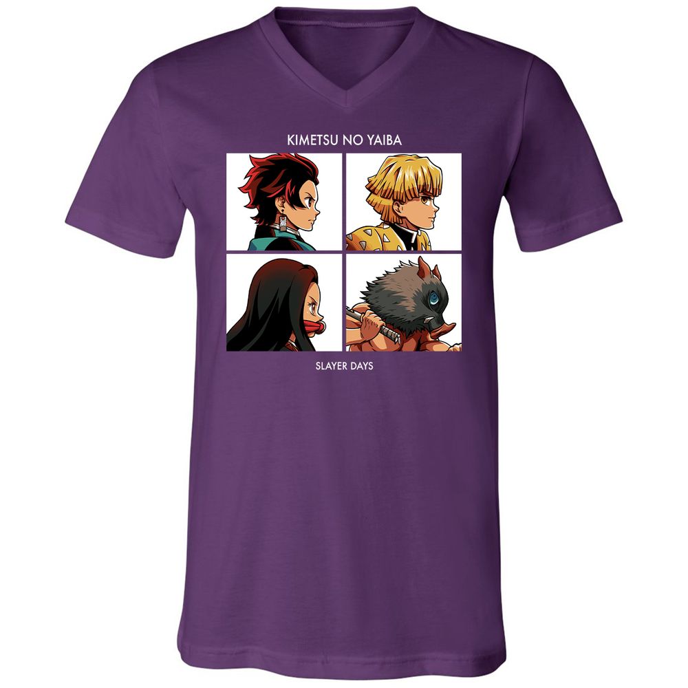 Unisex V-Neck T-Shirt - FNQ3LY16 - Team Purple - 9