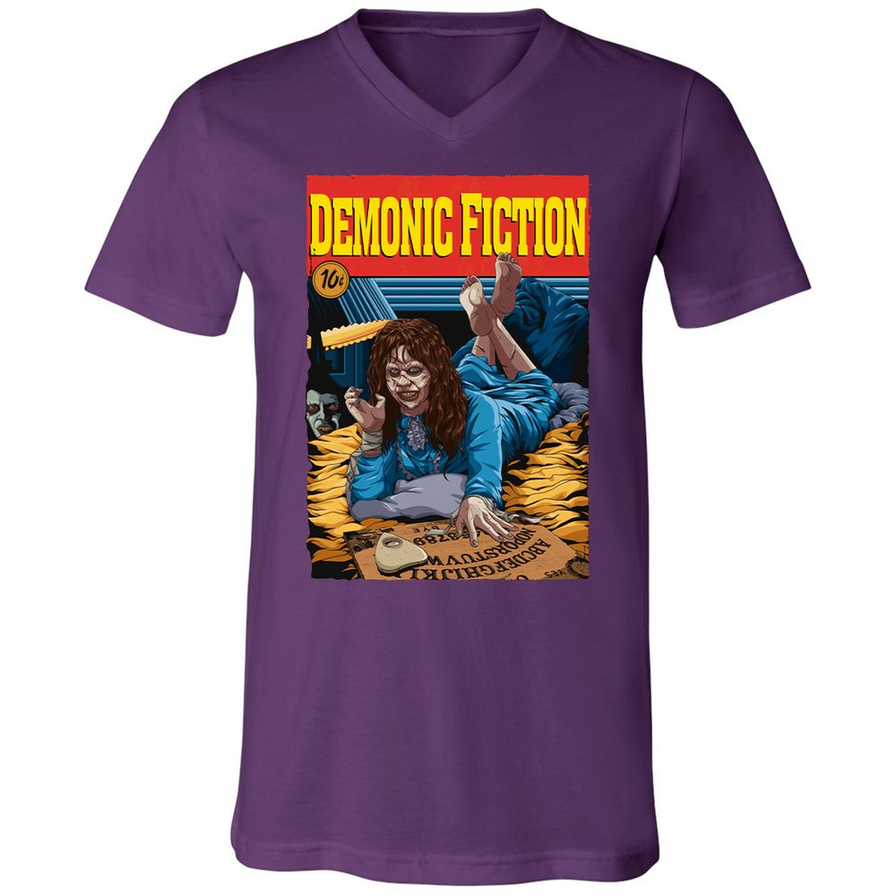 Unisex V-Neck T-Shirt - L3DKFL9Y - Team Purple - 9