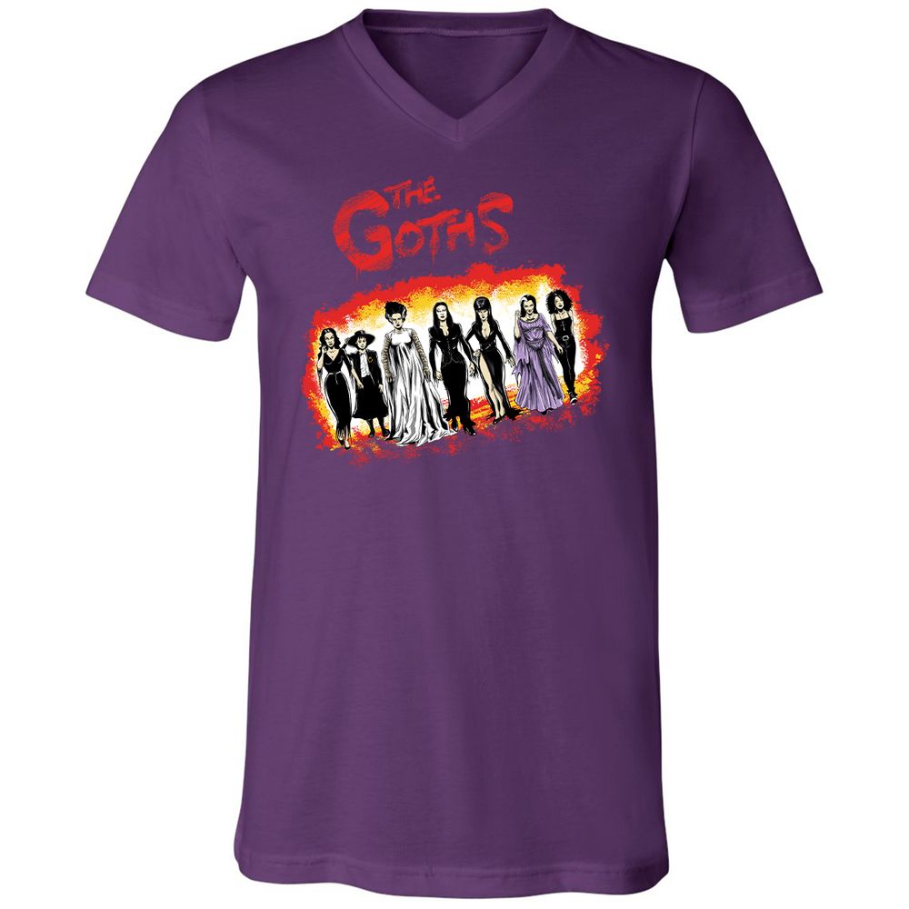 Unisex V-Neck T-Shirt - B7JH9KRL - Team Purple - 9