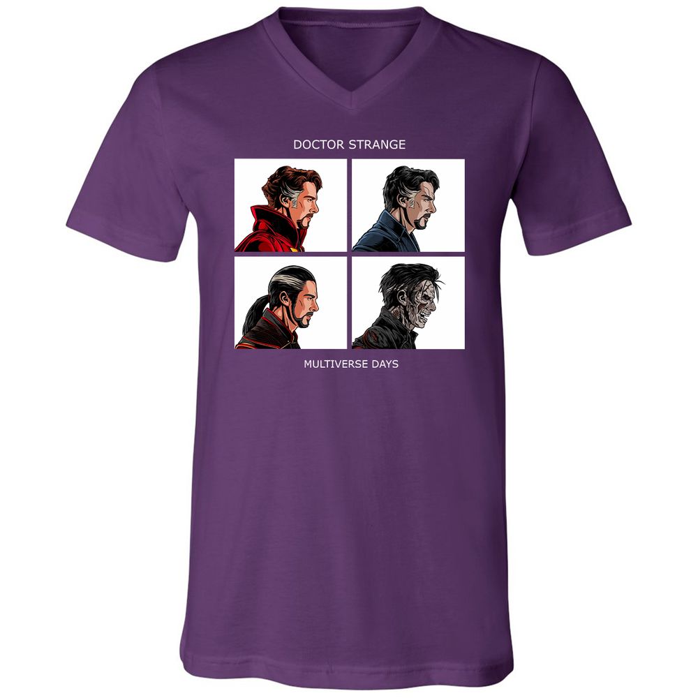 Unisex V-Neck T-Shirt - 87F8GCTJ - Team Purple - 9