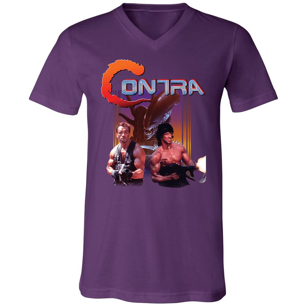 Unisex V-Neck T-Shirt - 7XXGMJAM - Team Purple - 9