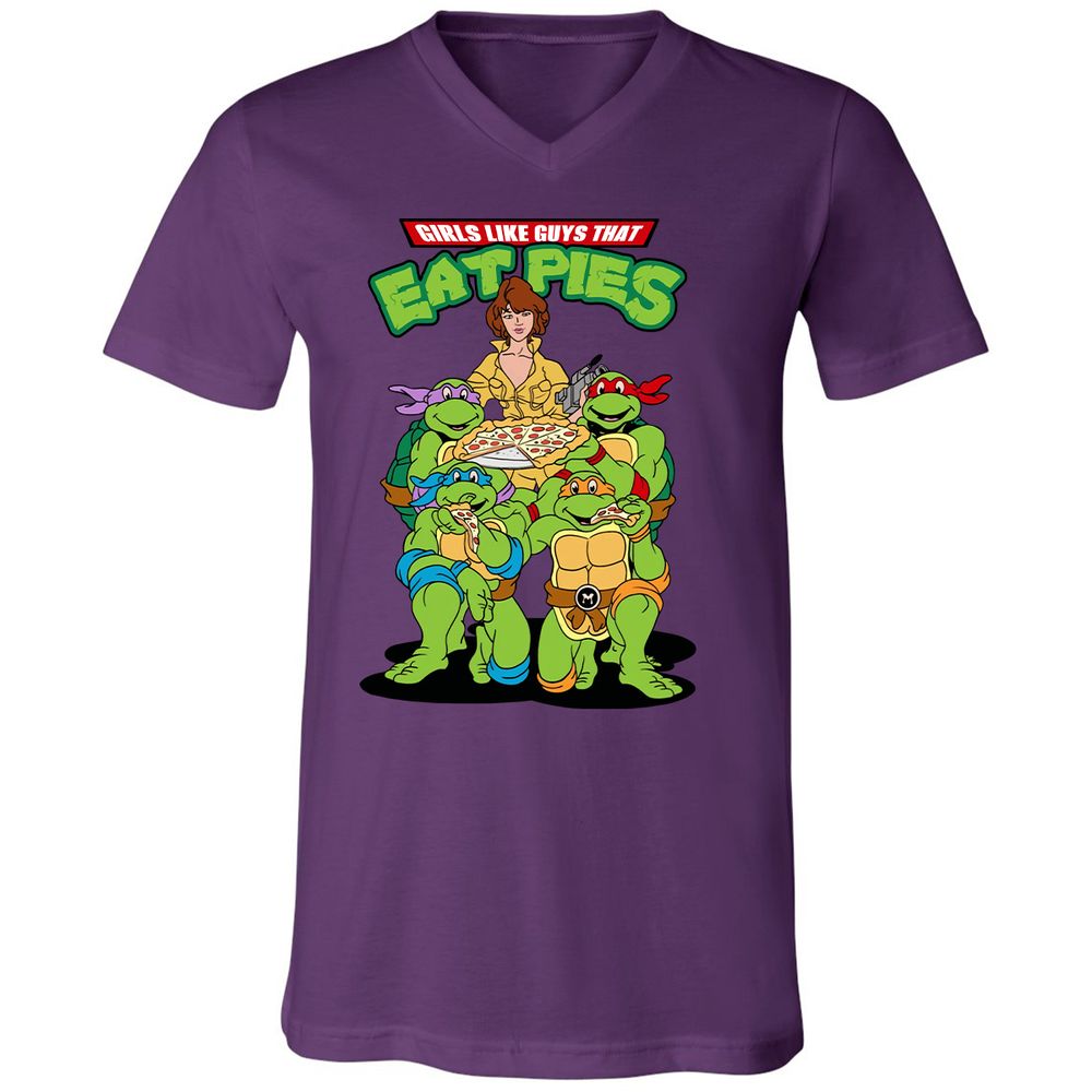 Unisex V-Neck T-Shirt - 1KW9T5ZF - Team Purple - 9