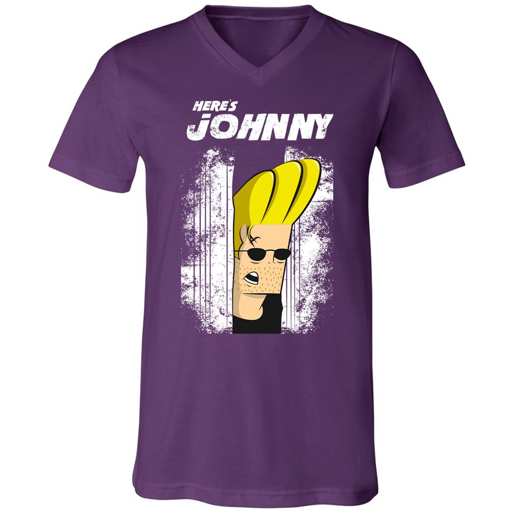 Unisex V-Neck T-Shirt - LG8QZY8F - Team Purple - 9