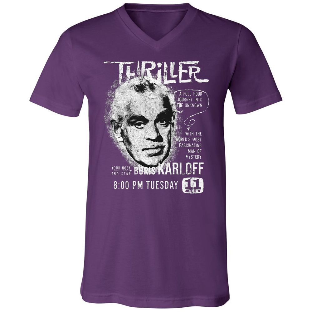 Unisex V-Neck T-Shirt - 8DGVCMHJ - Team Purple - 9