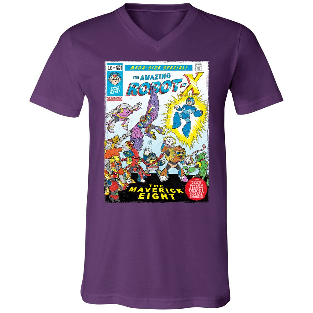 Unisex V-Neck T-Shirt - 6KNQZDAD - Team Purple - 9