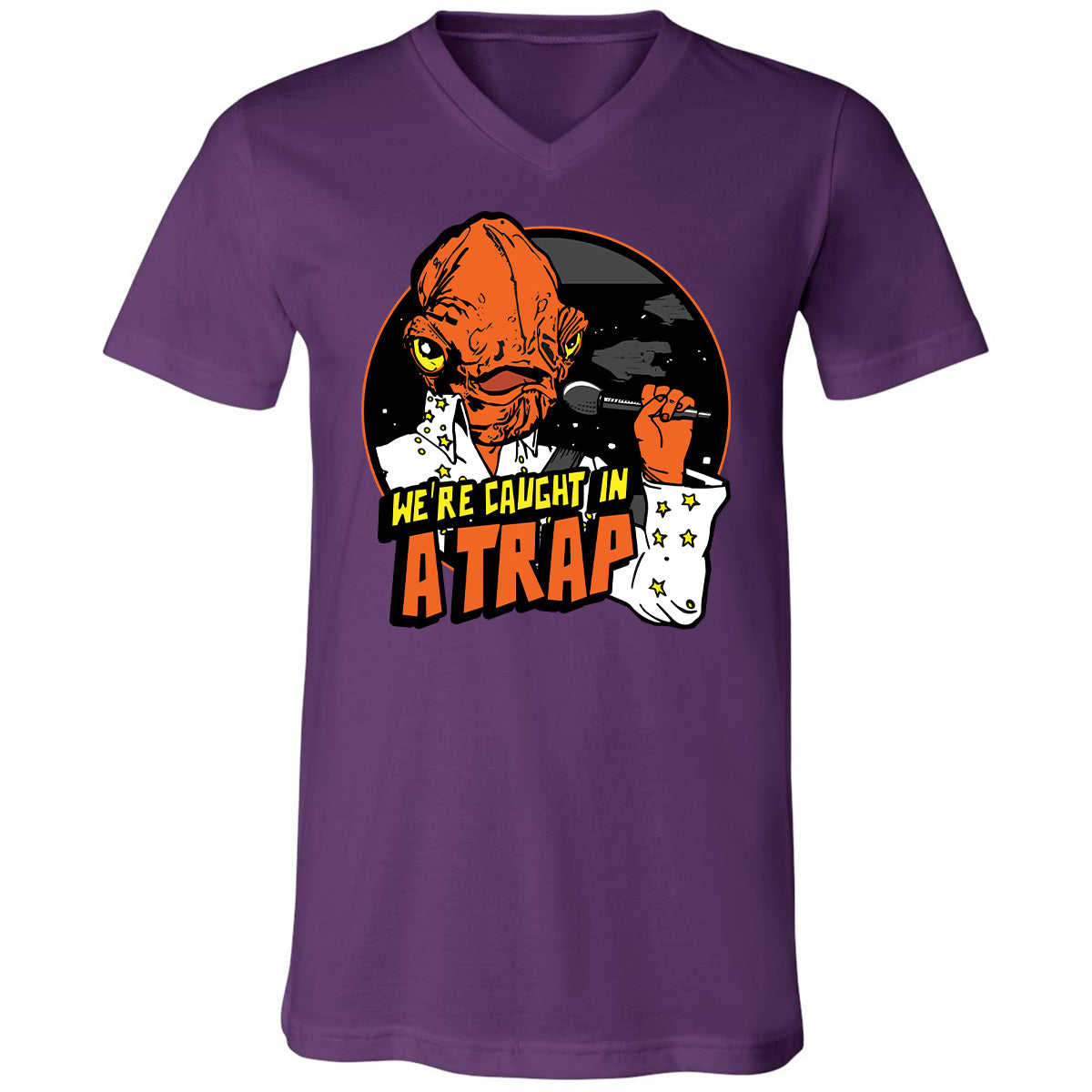 Unisex V-Neck T-Shirt - QXH12TQ2 - Team Purple - 9