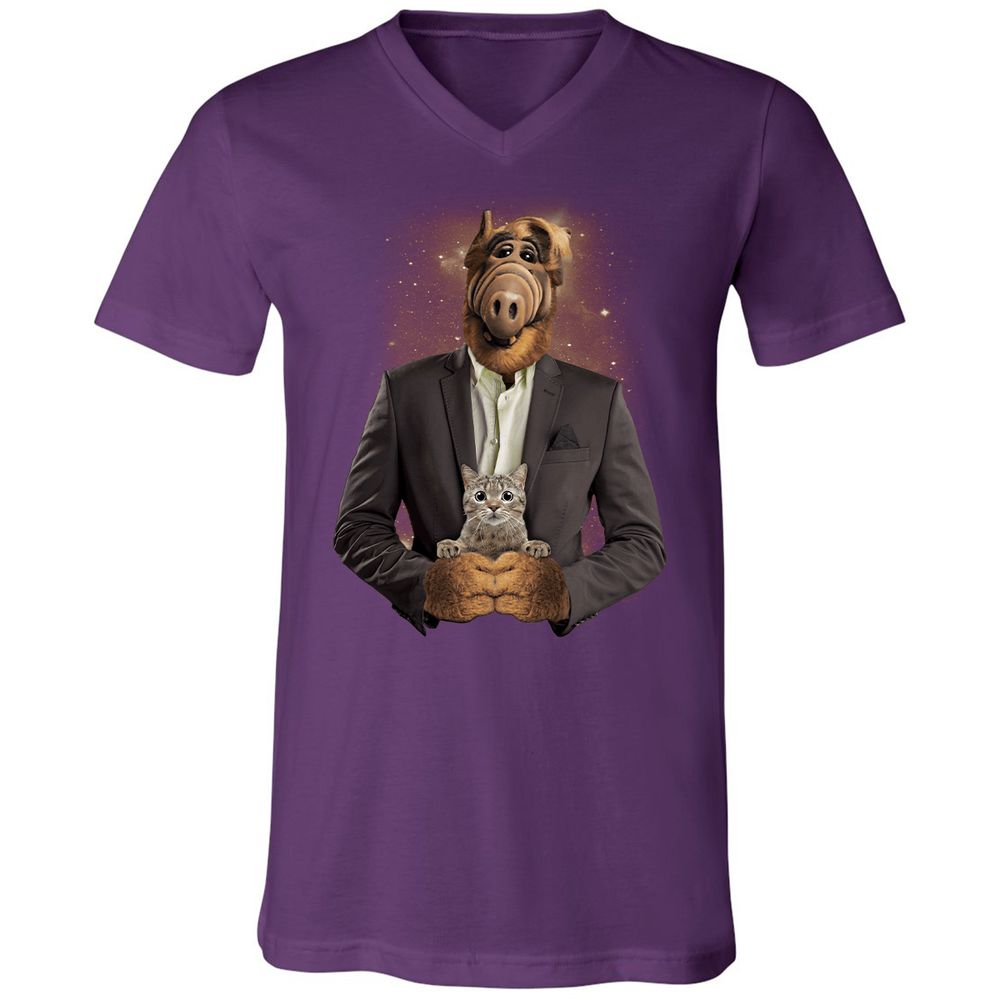 Unisex V-Neck T-Shirt - RHFGZGKW - Team Purple - 9