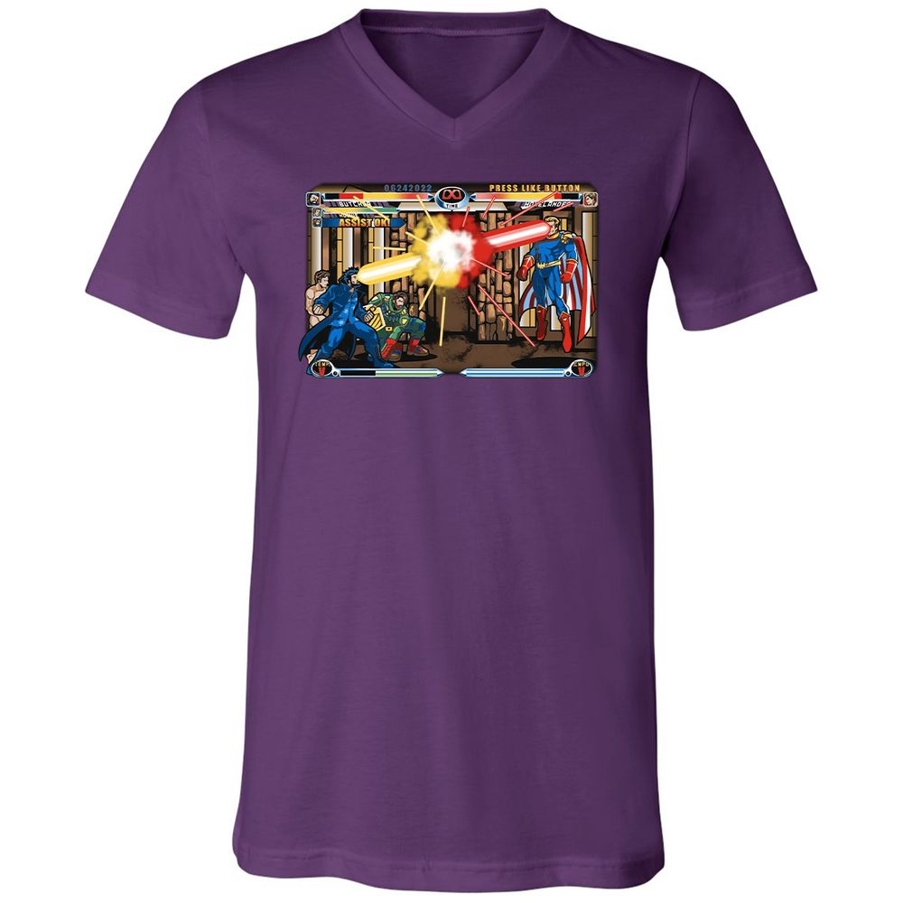 Unisex V-Neck T-Shirt - HQW6FF1K - Team Purple - 9