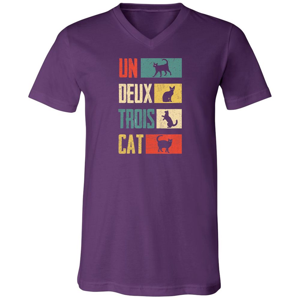 Unisex V-Neck T-Shirt - 3EXCAQLE - Team Purple - 9