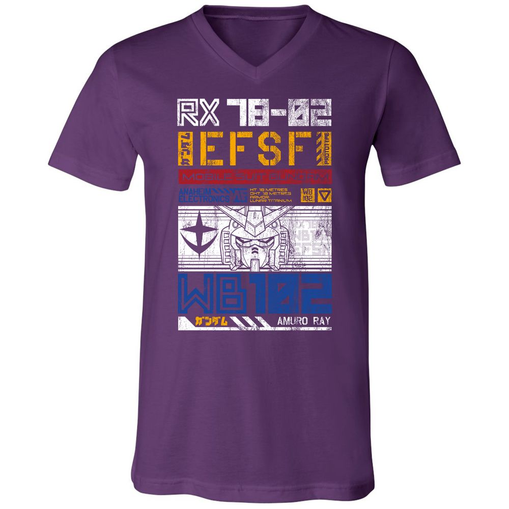 Unisex V-Neck T-Shirt - RG7XS5CD - Team Purple - 9
